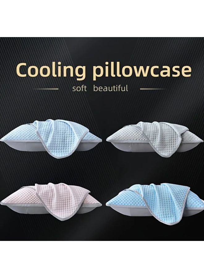 Queen Size Pillowcases 2 Piece Set Light Blue Soft Breathable Bedding Machine Washable - Image 2